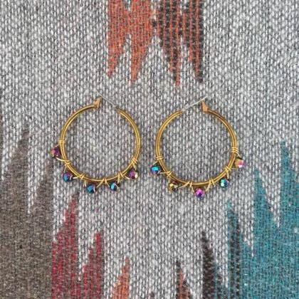 Rainbow Hoops Earrings