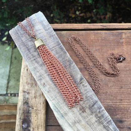 Copper Tassel Necklace
