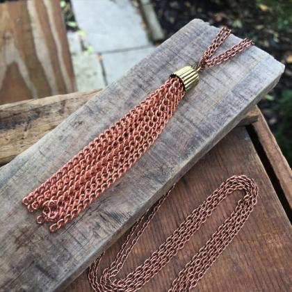 Copper Tassel Necklace