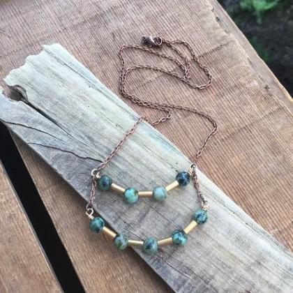 Turquoise & Tubes Necklace