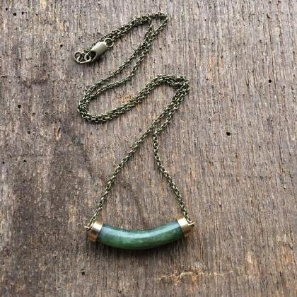 Jadeite & Brass Necklace