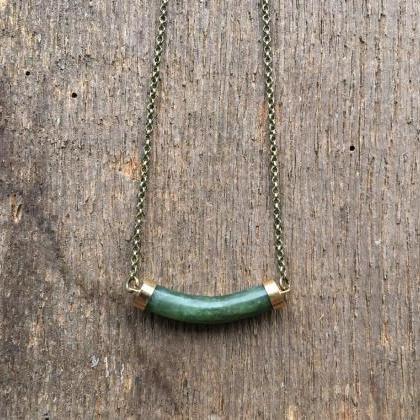 Jadeite & Brass Necklace