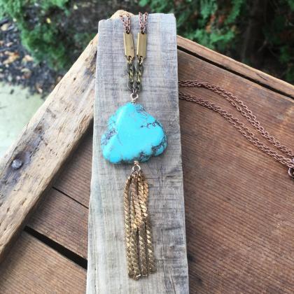 Turquoise & Tassel Necklace