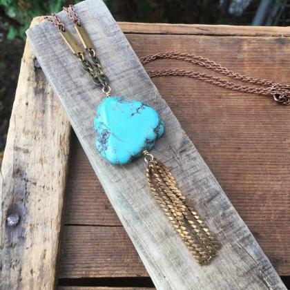 Turquoise & Tassel Necklace