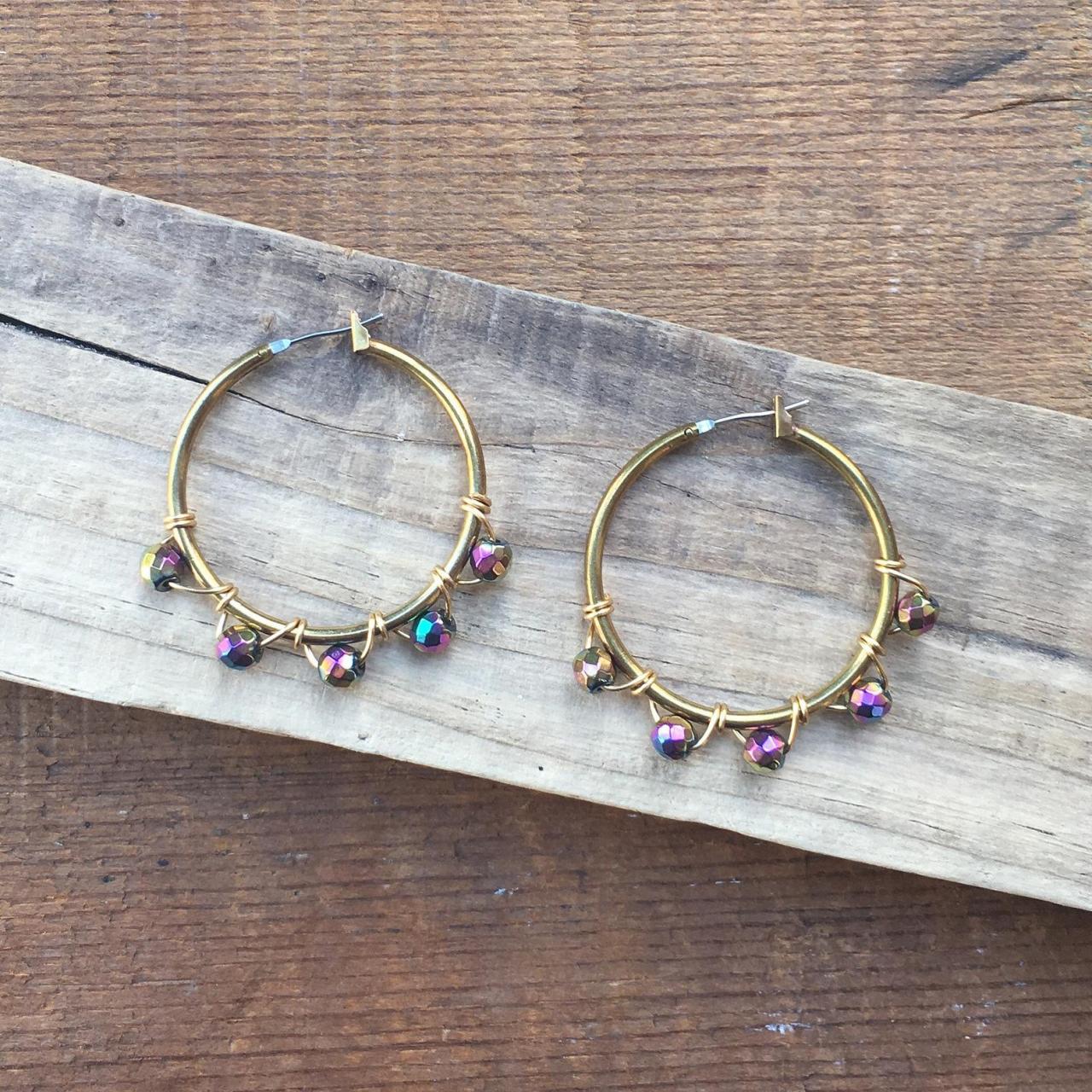 Rainbow Hoops Earrings