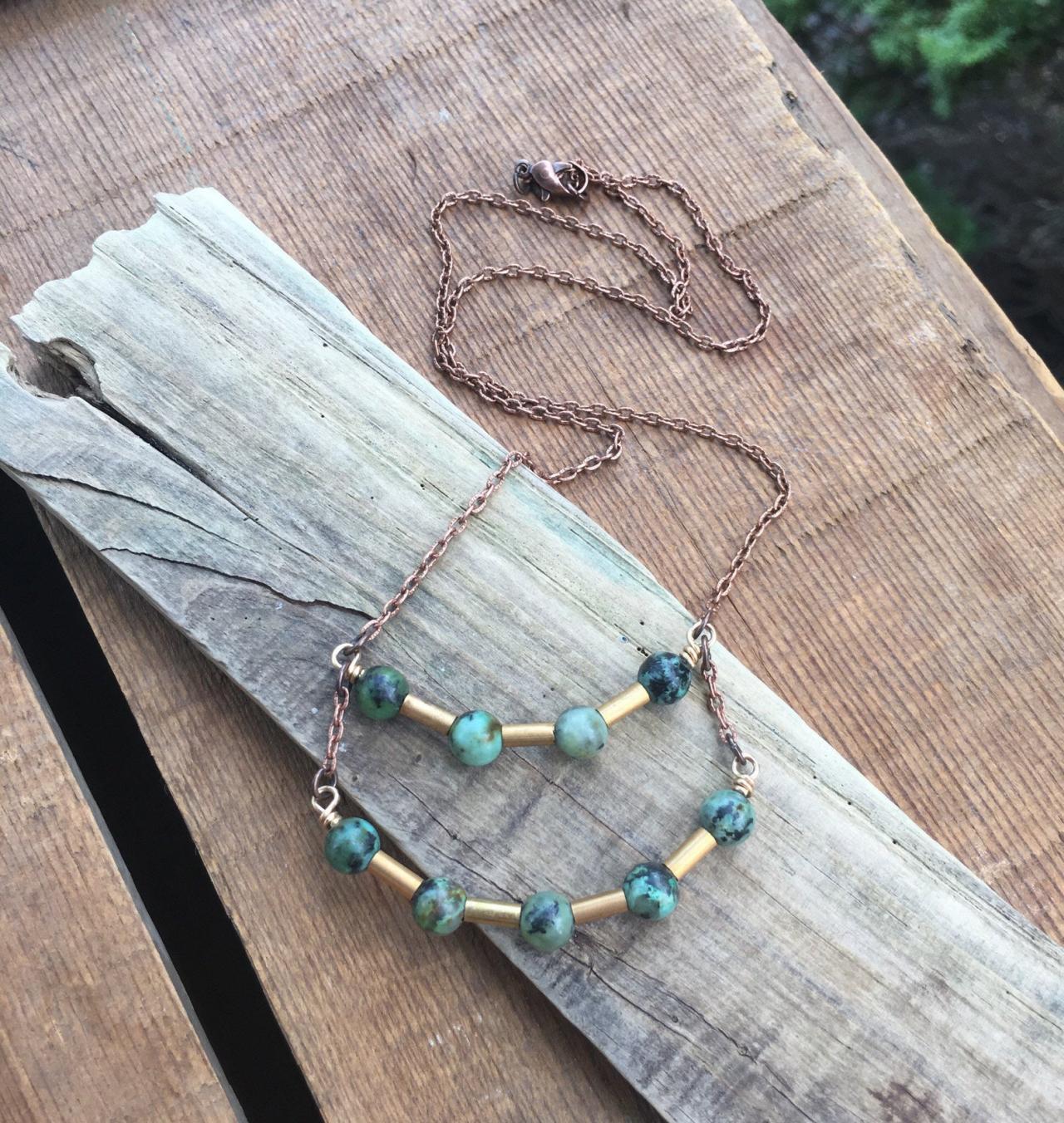 Turquoise & Tubes Necklace