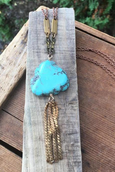 TURQUOISE & TASSEL NECKLACE
